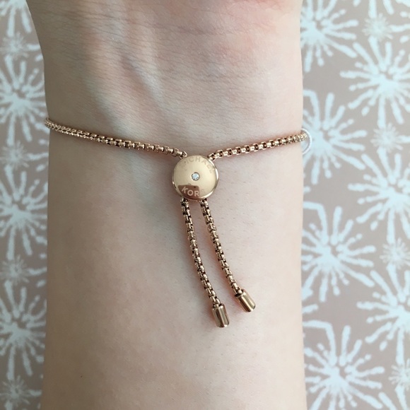 Michael Kors Rose Gold Pavé Slider Bracelet - Picture 7 of 8